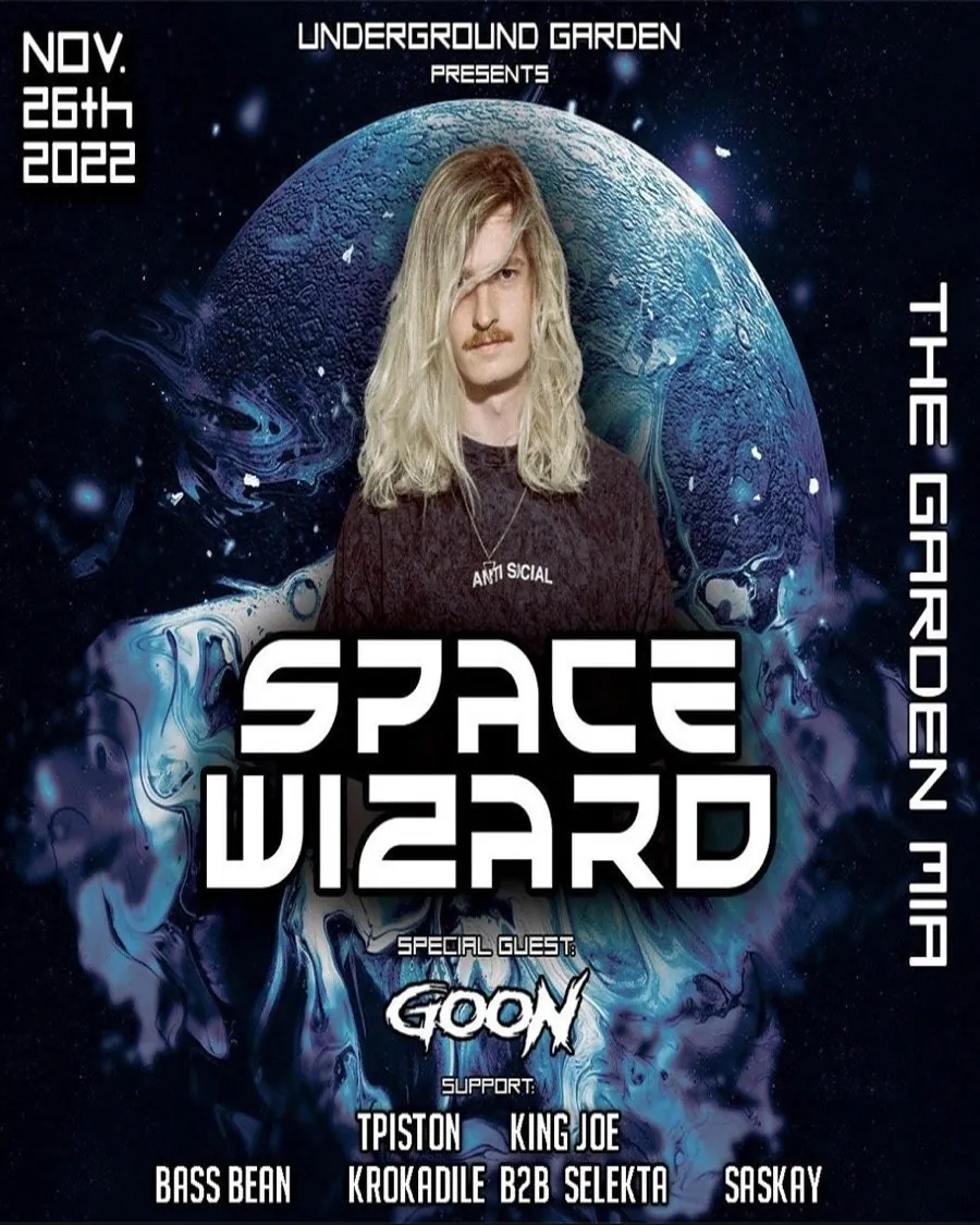 Space Wizard flyer with special guest Goon at The Garden Miami